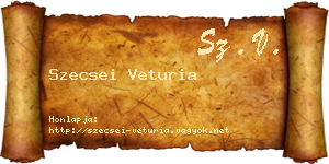 Szecsei Veturia névjegykártya